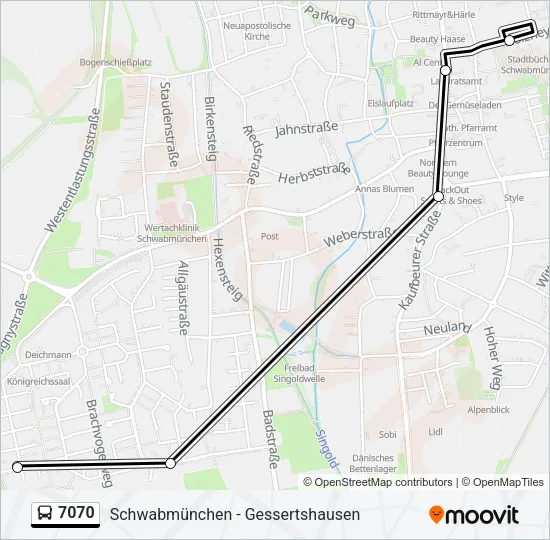 7070 Bus Line Map