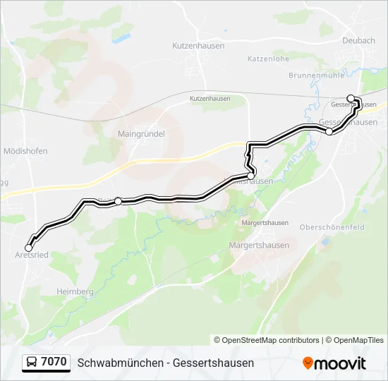 7070 Bus Line Map