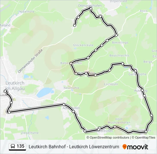 135 Bus Line Map