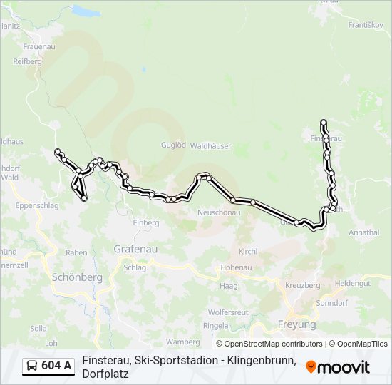 Автобус 604 A: карта маршрута