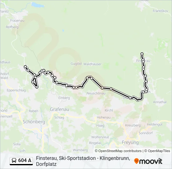 604 A Bus Line Map