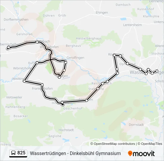 825 Bus Line Map