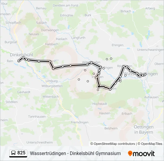 825 Bus Line Map