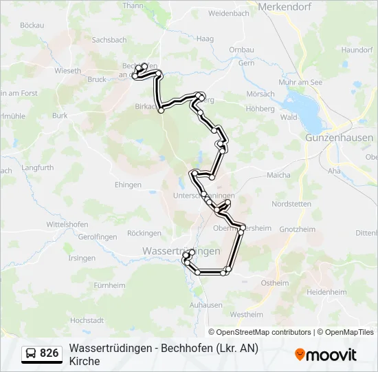 826 Bus Line Map