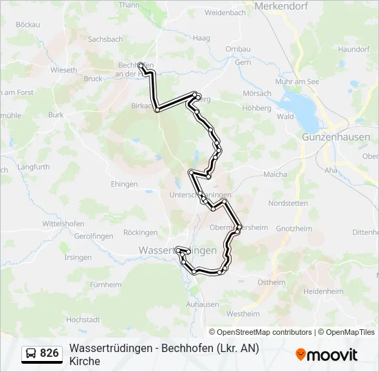 826 Bus Line Map