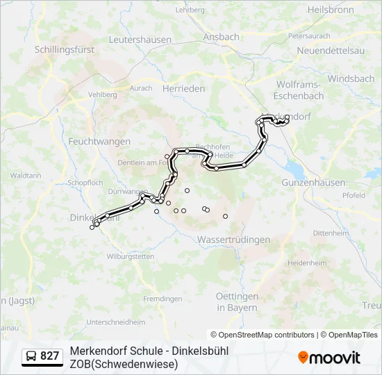 827 Bus Line Map