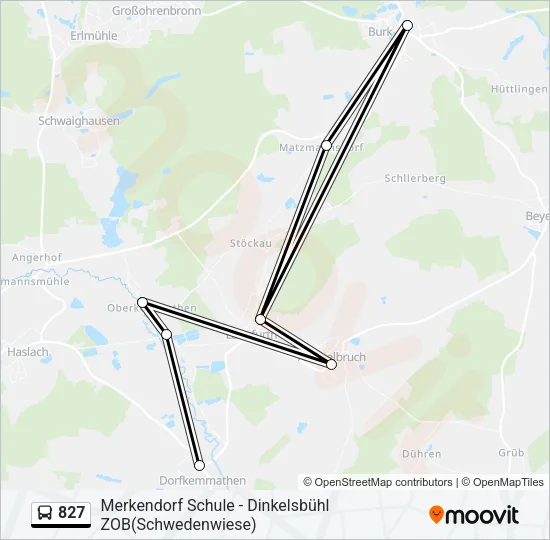 827 Bus Line Map