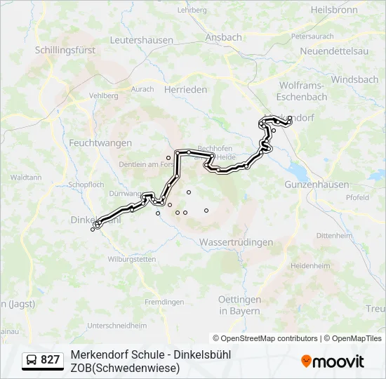 827 Bus Line Map