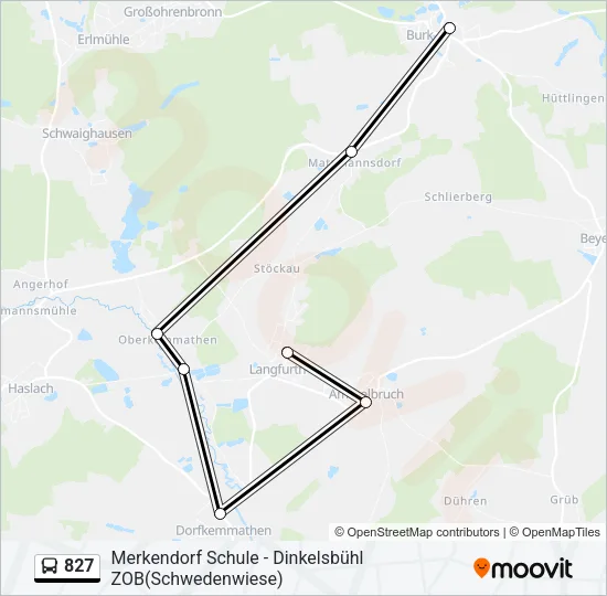 827 Bus Line Map