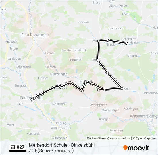 827 Bus Line Map