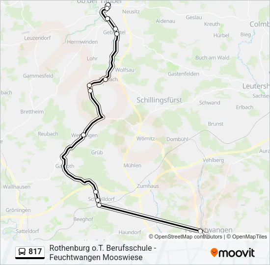 817 Bus Line Map