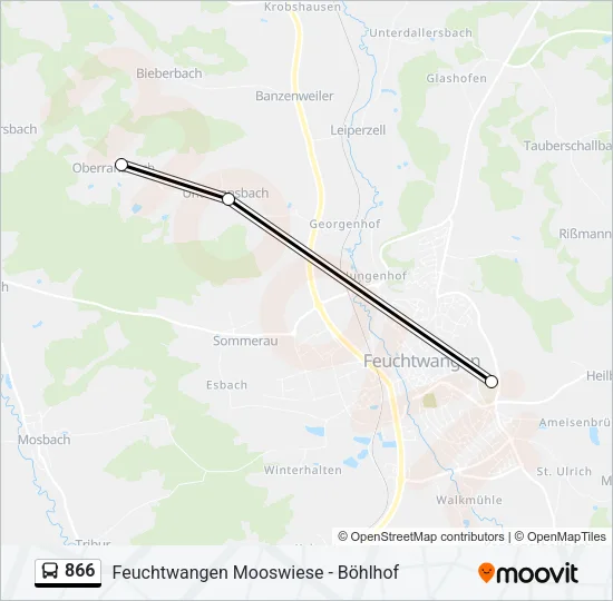866 Bus Line Map
