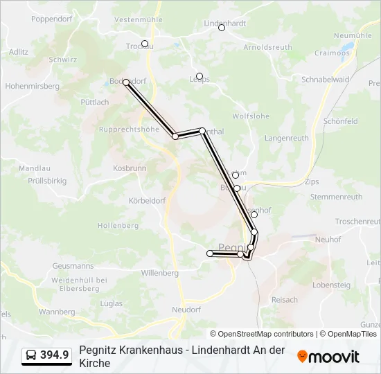 Автобус 394.9: карта маршрута
