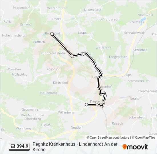 Автобус 394.9: карта маршрута