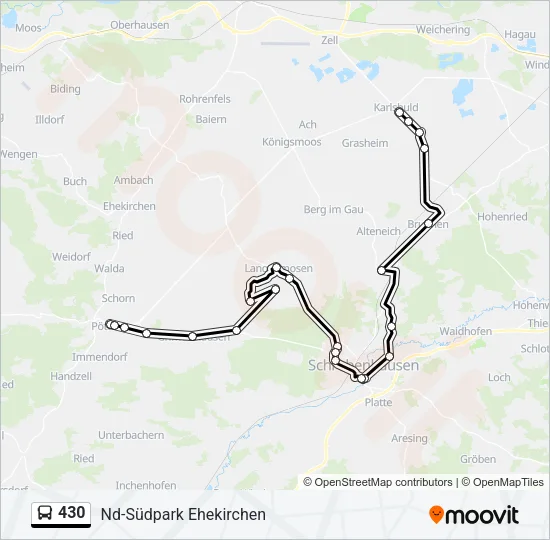 Автобус 430: карта маршрута