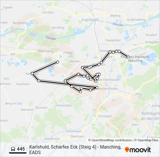 Автобус 445: карта маршрута