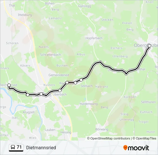 71 Bus Line Map