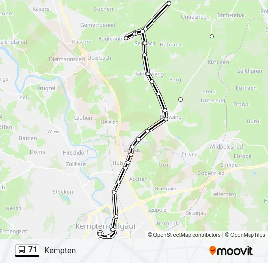 Автобус 71: карта маршрута