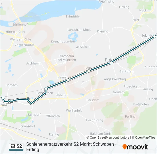 S2 Bus Line Map