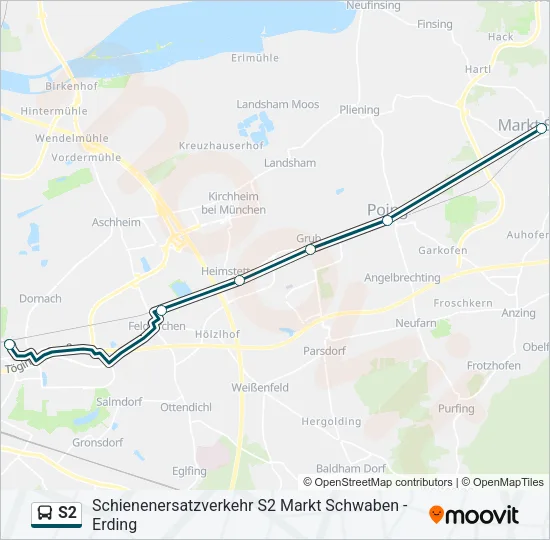 S2 Bus Line Map
