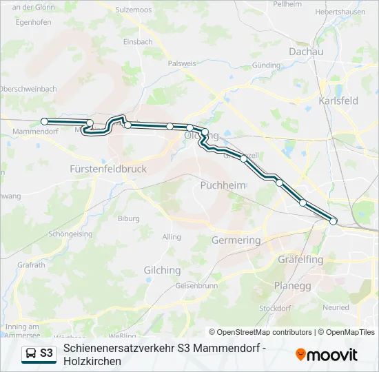 Автобус S3: карта маршрута
