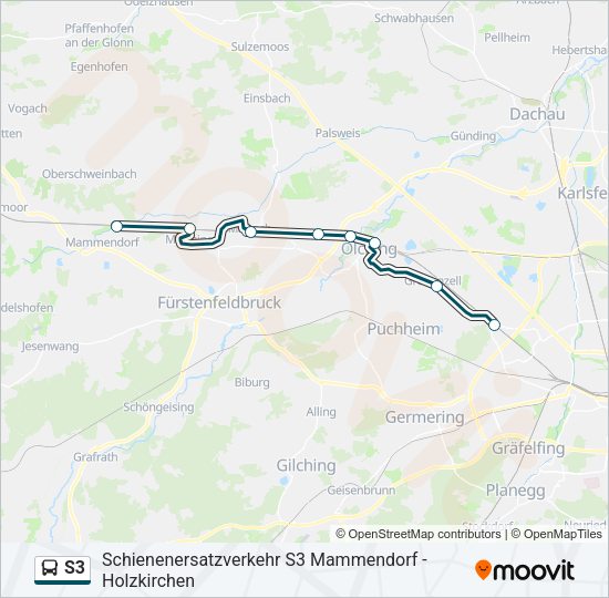 Автобус S3: карта маршрута