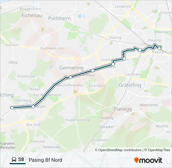 S8 Bus Line Map