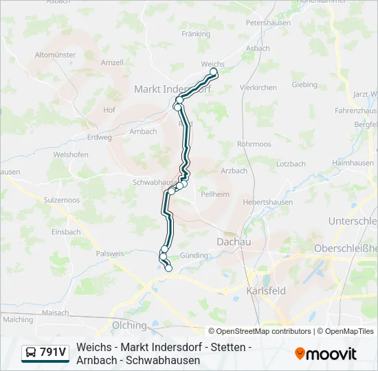 791V Bus Line Map
