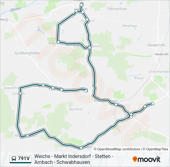 791V Bus Line Map