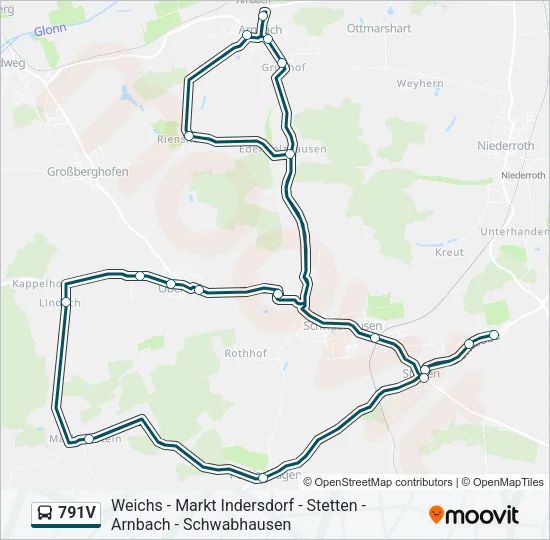 791V Bus Line Map