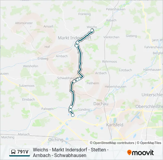 791V Bus Line Map