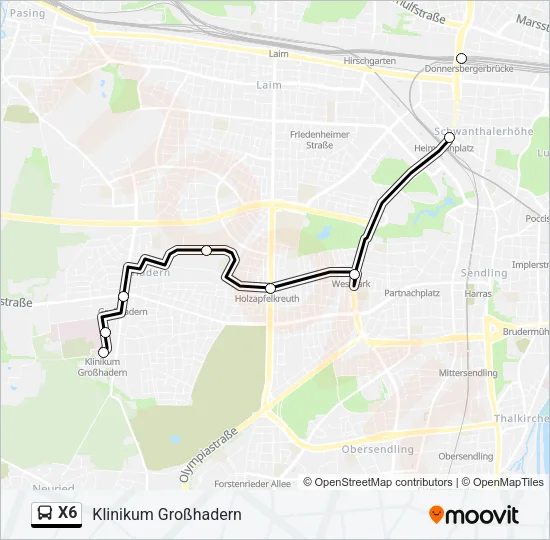 X6 Bus Line Map