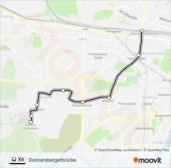 X6 Bus Line Map