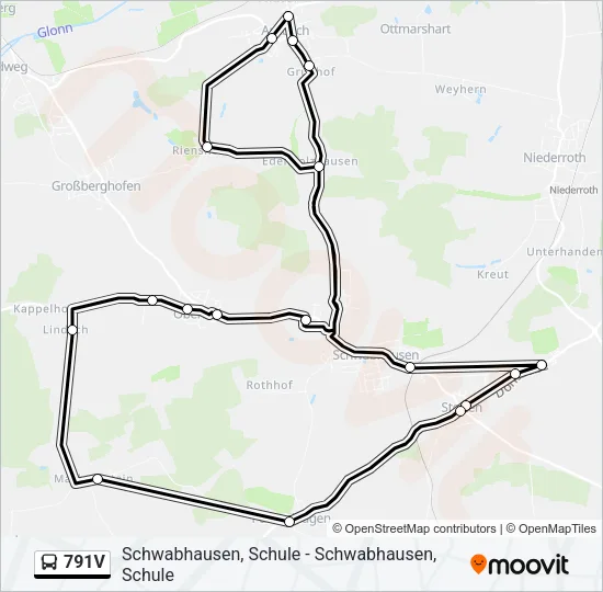 791V Bus Line Map