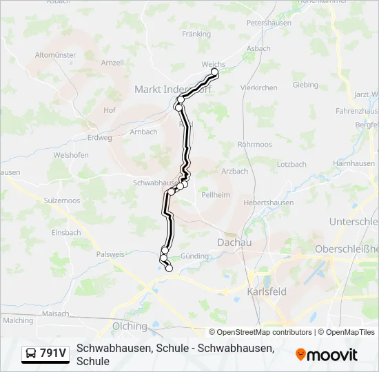 791V Bus Line Map