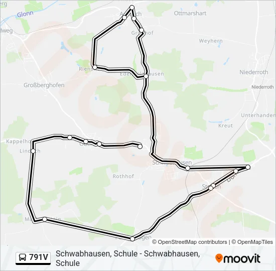 791V Bus Line Map