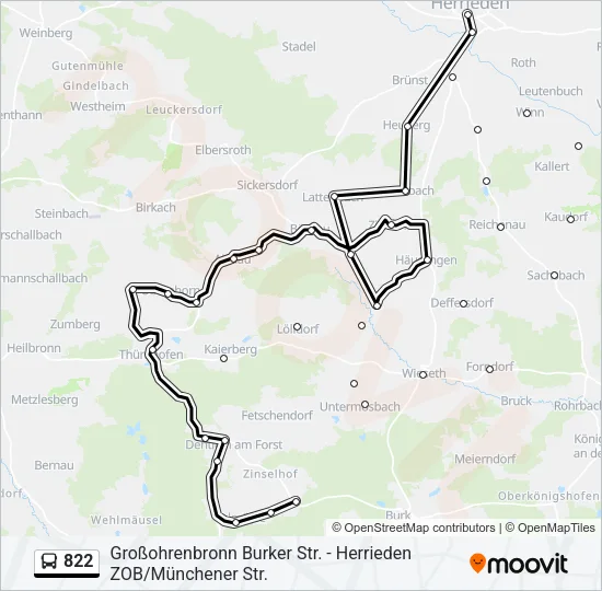 822 Bus Line Map
