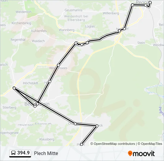Автобус 394.9: карта маршрута