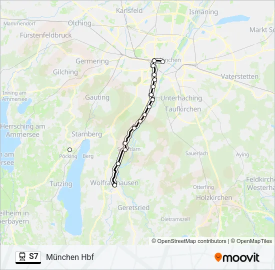 Поезд S7: карта маршрута