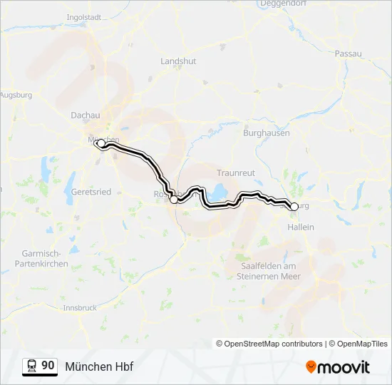 Поезд 90: карта маршрута