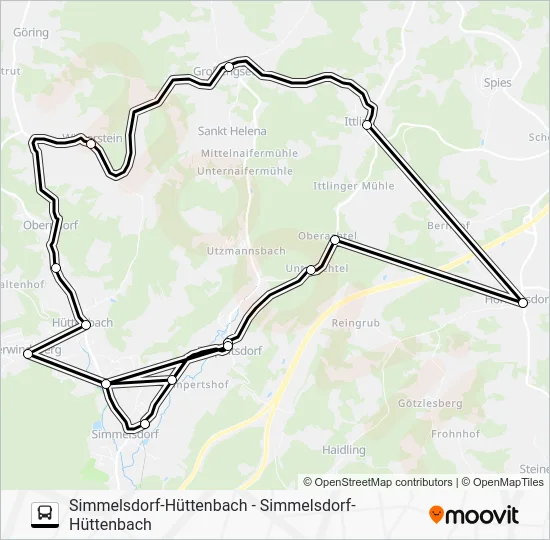 Автобус 341 RUFBUS: карта маршрута