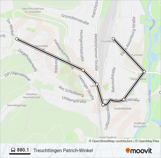 Автобус 880.1: карта маршрута
