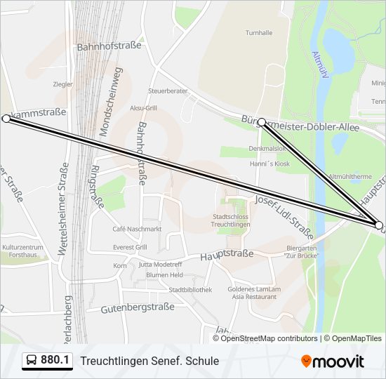 Автобус 880.1: карта маршрута