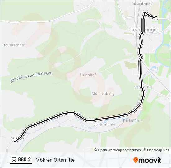 Автобус 880.2: карта маршрута