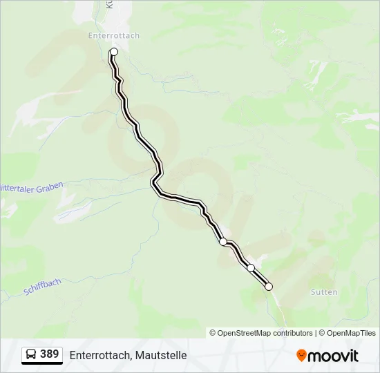 389 Bus Line Map