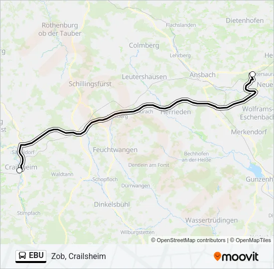 Автобус EBU: карта маршрута