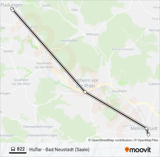 822 Bus Line Map