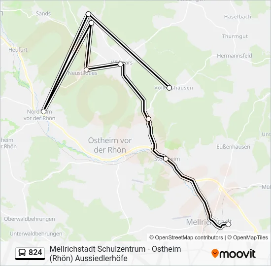 Автобус 824: карта маршрута