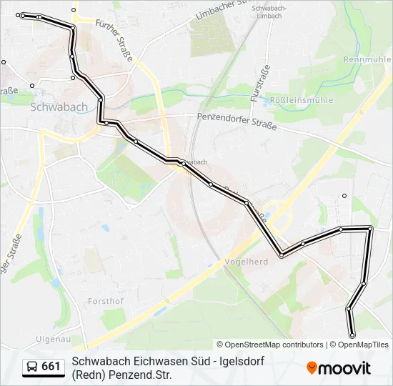661 Bus Line Map