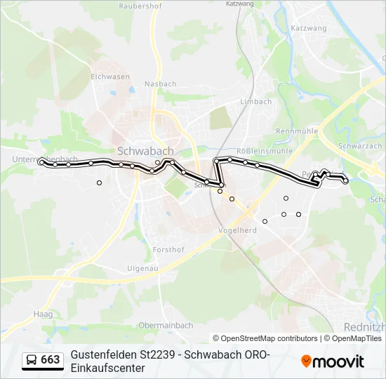 663 Bus Line Map